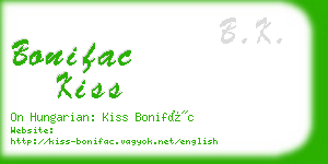 bonifac kiss business card